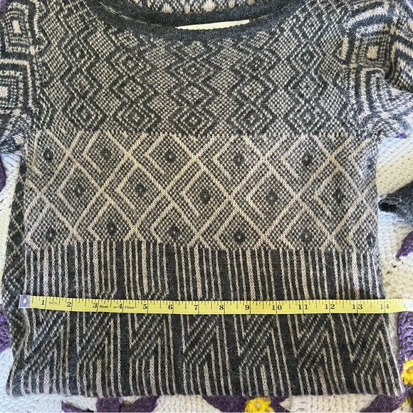 SPARROW brand lightweight gray and tan long sweater dress with geometric print - Picture 7 of 7